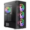 Case PC Aerocool PRISMBKV3 ATX nero 4 ventole ARGB frontale laterale in vetro temperato