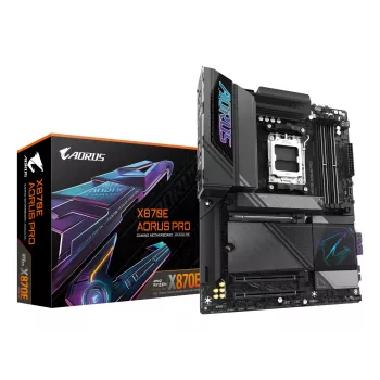 GIGABYTE X870E AORUS PRO Scheda madre - Supporta CPU AMD Ryzen 9000, VRM digitale 16+2+2 fasi, fino a 8000MHz DDR5 (OC), 3xPCIe 5.0 + 1xPCIe 4.0, Wi-Fi 7, 2.5GbE LAN, USB 4