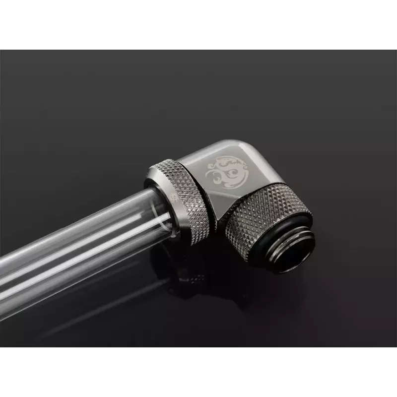 Bitspower Multi-Link adattatore 90°, G1/4 maschio per tubo rigido da 12 mm OD, girevole, grigio (BP-BSE90RML)
