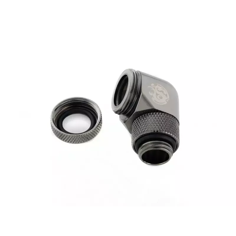 Bitspower Multi-Link adattatore 90°, G1/4 maschio per tubo rigido da 12 mm OD, girevole, grigio (BP-BSE90RML)