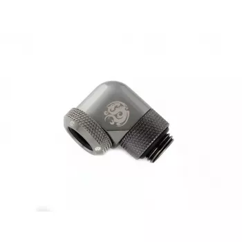 Bitspower BP-BSE90RML Raccordo girevole a 90° in ottone per raffreddamento a liquido PC, filettatura G1/4, nero