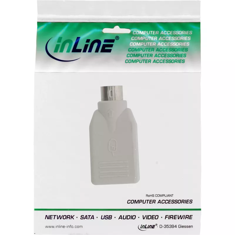 InLine adattatore USB Type-A femmina / PS/2 maschio, PS/2 maschio, USB A, beige