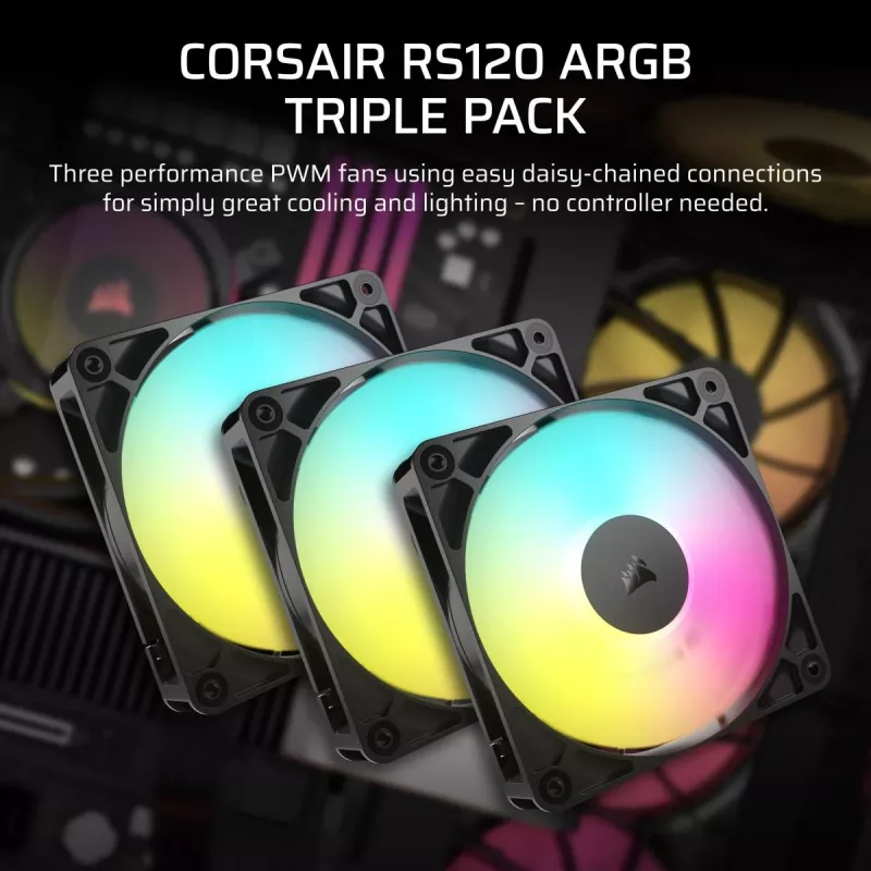 Ventola CORSAIR ArGB – serie RS ARGB 120 120 mm confezione da tre