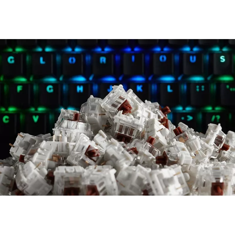 Interruttori meccanici GLORIOUS Gateron Brown – 120 pezzi, marrone, lineari silenziosi