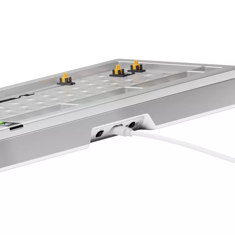 Glorious Gaming GMMK 3 PRO 75% Barebones Wired Silver - US, 75%, con filo, USB, RGB LED, Argento