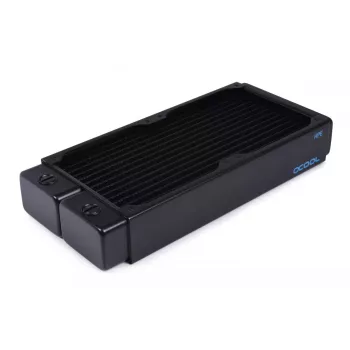 Alphacool 14439 Radiatore in ottone, rame e acciaio, nero, larghezza 124 mm