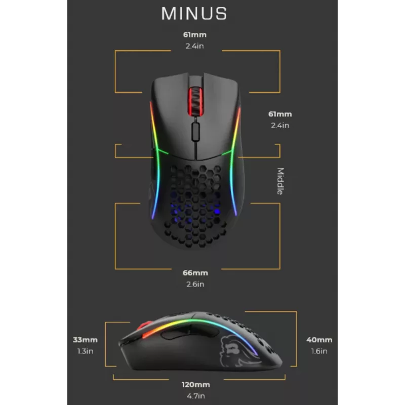 Glorious Gaming Glorious Model D Minus Wireless - nero opaco