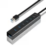Axagon HUE-SA7BP hub di ricarica 7x USB 3.0 in alluminio nero incl. alimentatore