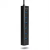 Axagon HUE-SA7BP hub di ricarica 7x USB 3.0 in alluminio nero incl. alimentatore