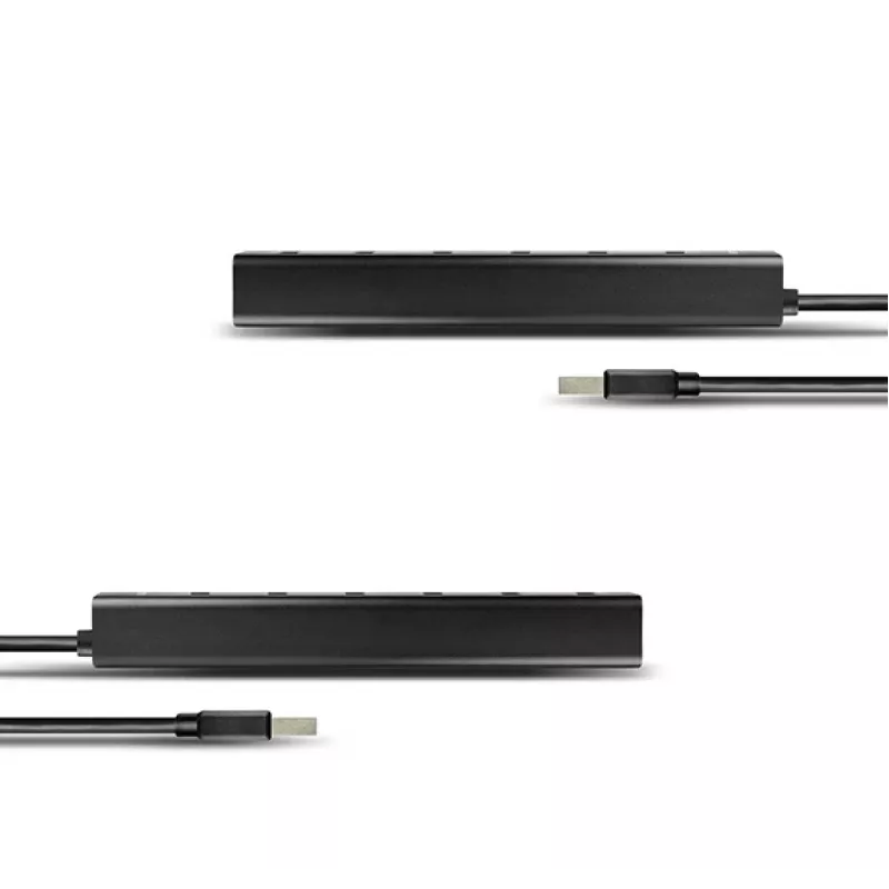 Axagon HUE-SA7BP hub di ricarica 7x USB 3.0 in alluminio nero incl. alimentatore