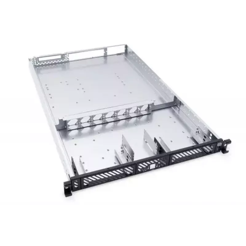 Alphacool ES 1U Case server rack da 19 pollici, predisposto per raffreddamento a liquido, Nero/Grigio