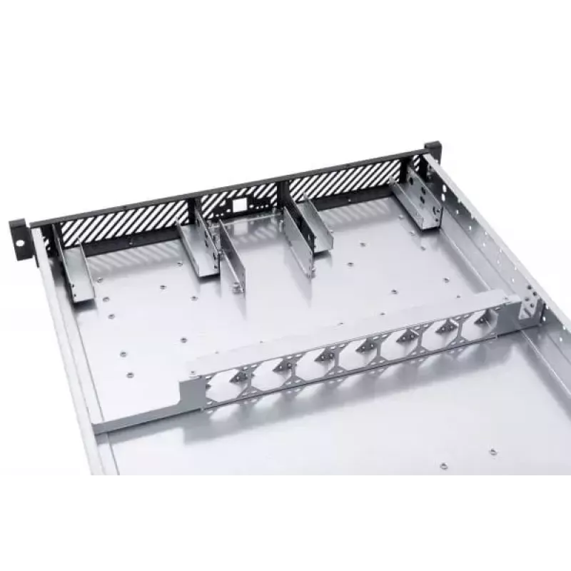 Alphacool ES 1U Case server rack da 19 pollici, predisposto per raffreddamento a liquido, Nero/Grigio