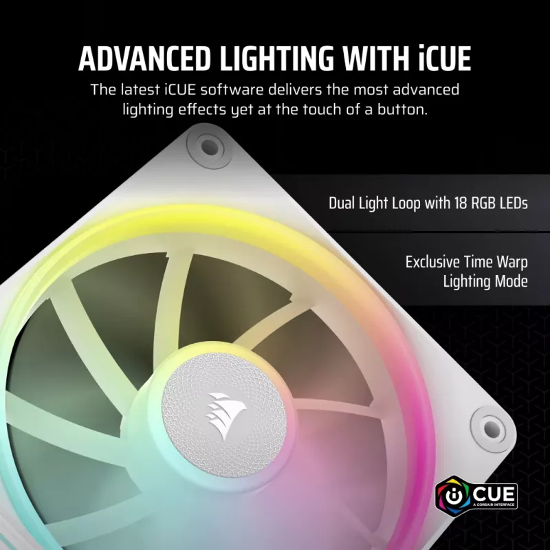 CORSAIR Icue Link Lx120 RGB kit di avvio ventole PWM 120 mm - bianco