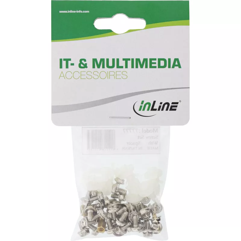 InLine set multiuso di viti IT / PC con distanziatori 48 pz., metallo, plastica