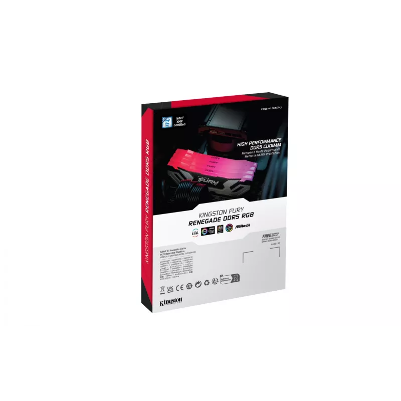 Kingston Technology FURY 48GB 8400MT/s DDR5 CL40 CUDIMM (kit da 2) Renegade RGB Silver XMP