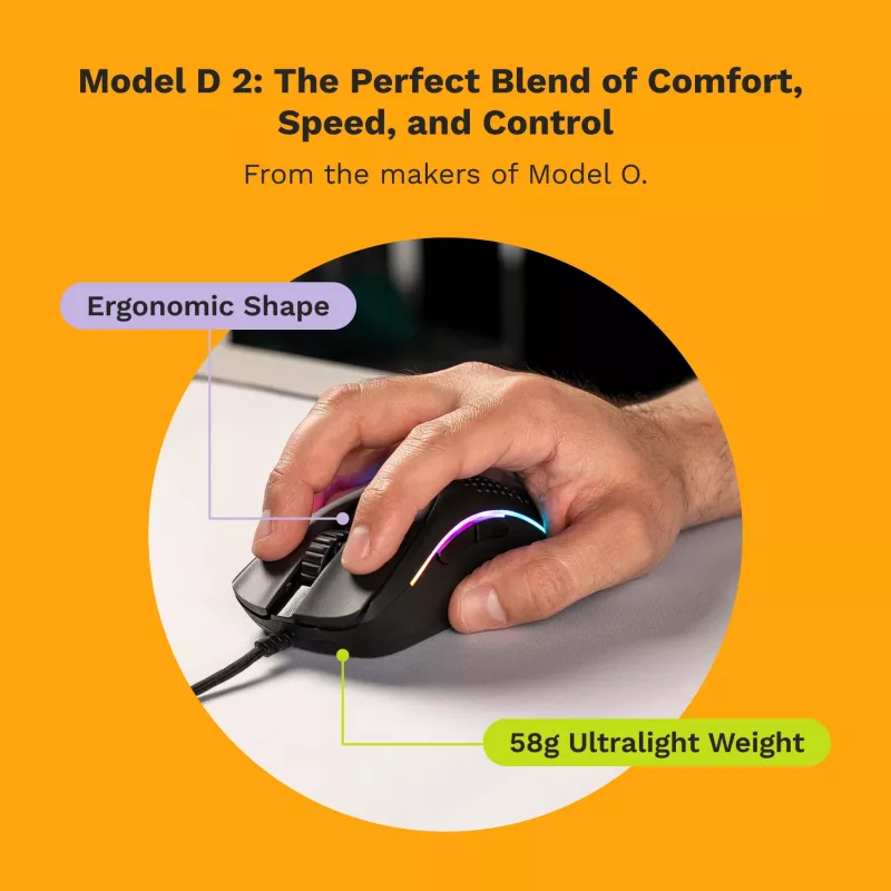 Glorious Gaming Glorious Model D 2 Wired - nero opaco