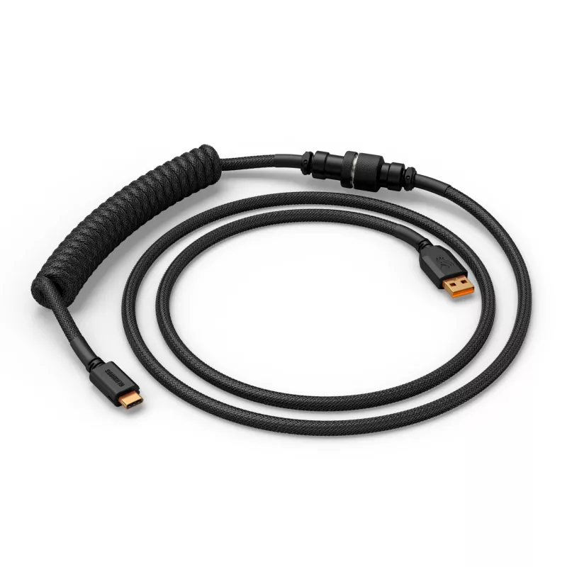 Glorious Gaming Glorious GMMK cavo spiralato Phantom nero, nero, 1,4 m, 1 pz., Glorious Gaming, USB Type-A, USB Type-C, Aviator
