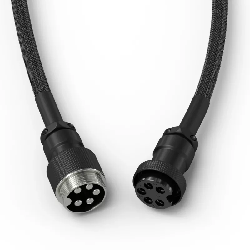 Glorious Gaming Glorious GMMK cavo spiralato Phantom nero, nero, 1,4 m, 1 pz., Glorious Gaming, USB Type-A, USB Type-C, Aviator