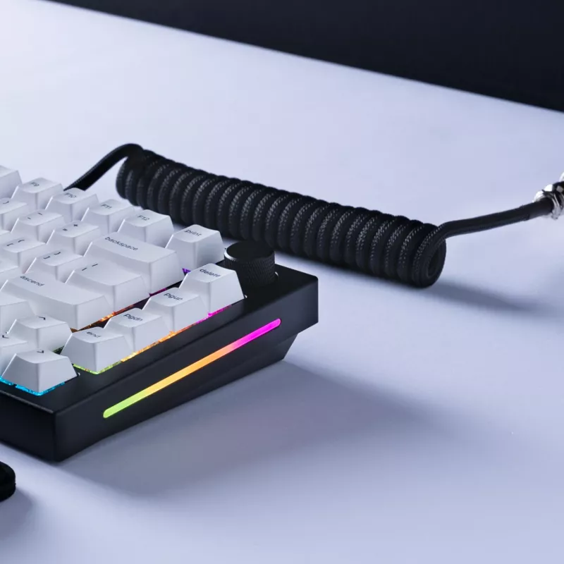 Glorious Gaming Glorious GMMK cavo spiralato Phantom nero, nero, 1,4 m, 1 pz., Glorious Gaming, USB Type-A, USB Type-C, Aviator
