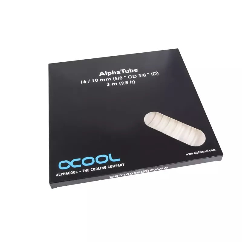 Alphacool AlphaTube HF 16/10 mm (3/8" ID) tubo flessibile, ultra trasparente, 3 m
