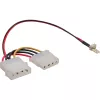 Cavo adattatore per ventola InLine 3 poli ventola / 4 poli alimentatore 0,15 m, 3 poli, 2 x Molex (4 poli), 0,15 m, multicolore, 11 g, 100 mm