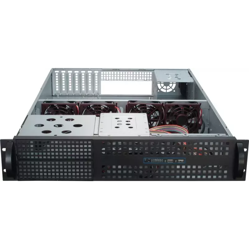 Case server Inter-Tech 2U-2129N rack nero, argento