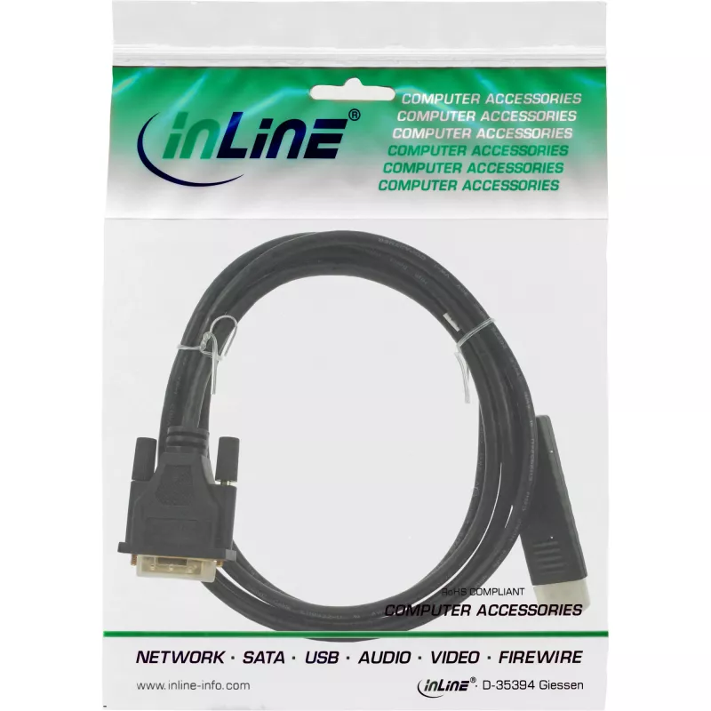 Cavo convertitore InLine DisplayPort su DVI, nero, 2 m