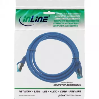Cavo patch InLine S/FTP PiMF Cat.6A halogen free 500MHz blu 2m