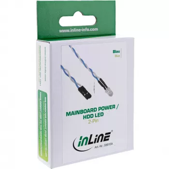 InLine Mainboard Power / HDD LED, blu, 5 mm, 0,8 m