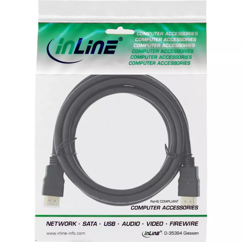 Cavo HDMI High Speed InLine con Ethernet Premium 4K2K maschio / maschio nero 0,5 m