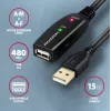 Cavo prolunga/ripetitore attivo Axagon ADR-215 USB 2.0 A-M -> A-F 15 m