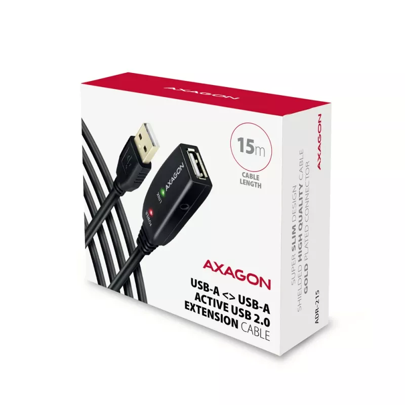 Cavo prolunga/ripetitore attivo Axagon ADR-215 USB 2.0 A-M -> A-F 15 m
