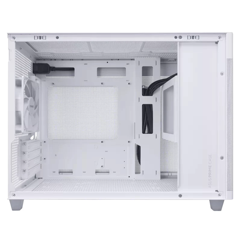 Case per PC ASUS AP201 PRIME CASE TG WEISS Mini Tower — micro ATX, vetro temperato, 3 alloggiamenti da 3,5 inch, 1 da 2,5 inch, USB-A×2, USB-C×1