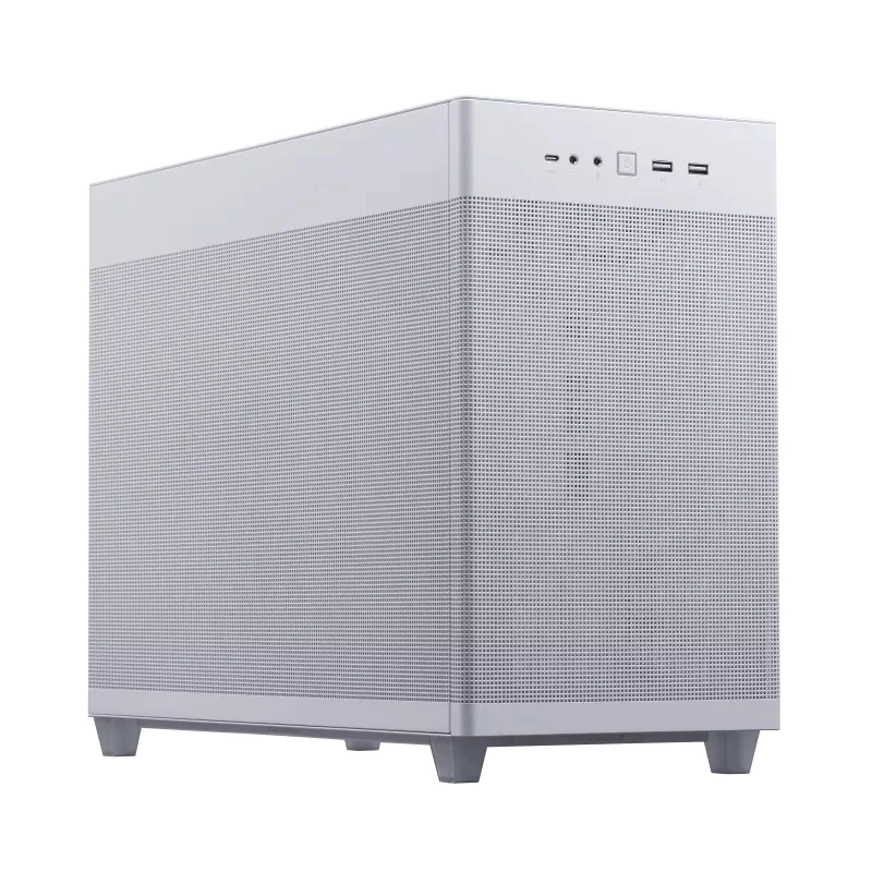Case per PC ASUS AP201 PRIME CASE TG WEISS Mini Tower — micro ATX, vetro temperato, 3 alloggiamenti da 3,5 inch, 1 da 2,5 inch, USB-A×2, USB-C×1