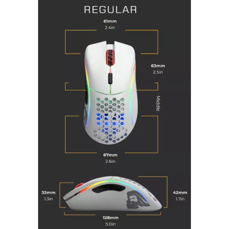 Mouse Glorious Gaming Glorious Model D Regular (bianco)
