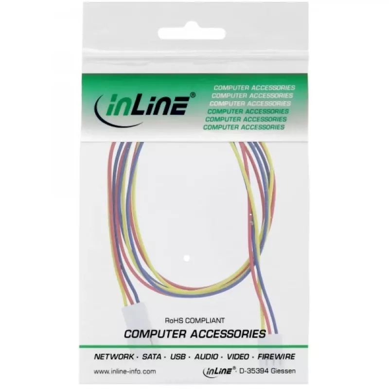 Prolunga cavo ventola InLine connettore maschio/femmina Molex 3 pin lunghezza 0,60 m