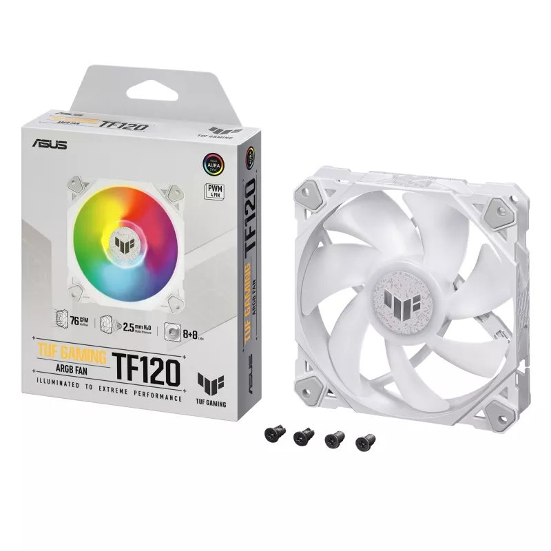 Dissipatore ad aria per case computer ASUS TUF GAMING TF120 ARGB WHITE EDITION 12 cm 1 pz.