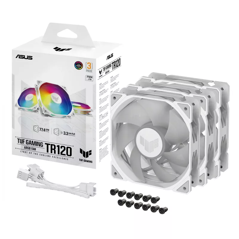ASUS TUF GAMING TR120 ARGB 3IN1 bianco case per computer dissipatore ad aria 12 cm