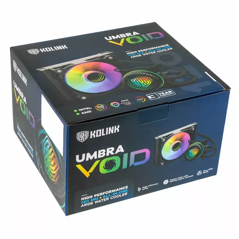 Kit di raffreddamento a liquido Kolink Umbra Void 120 AIO 12 cm, nero