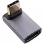 InLine adattatore USB4, connettore maschio/femmina USB-C angolare alto/basso, alluminio, grigio