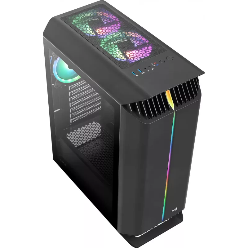 Case gaming Aerocool GLADIATOR DUO ATX 3x ventole ARGB 12cm, Midi Tower, PC, nero, ATX, micro ATX, Mini-ITX, ABS, SPCC, Gaming