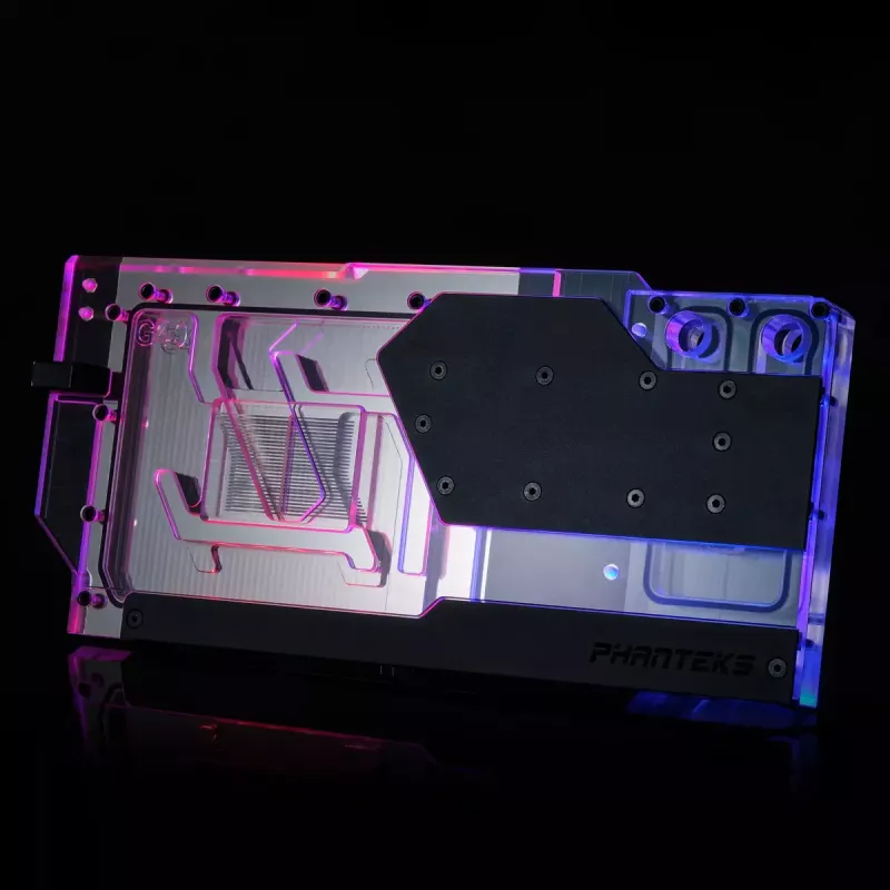 Water block + backplate Phanteks Glacier G40 acrilico rame nero trasparente