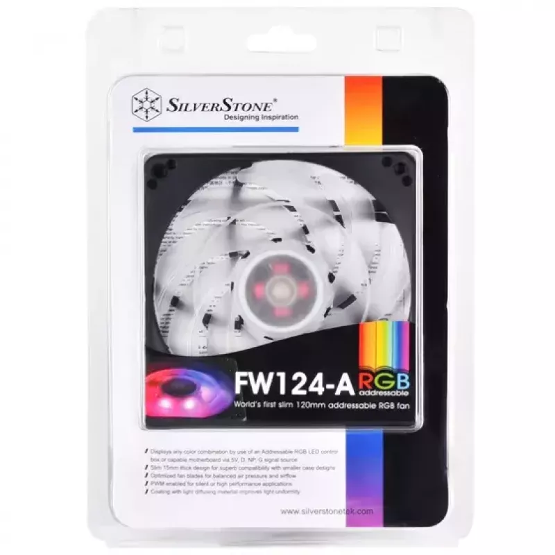 Dissipatore ad aria Silverstone FW124 per case PC, nero, bianco