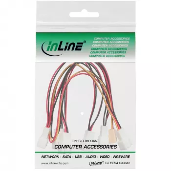 Cavo adattatore ventola InLine a Y 3 poli Molex connettore femmina / 6x 3 poli Molex connettore maschio