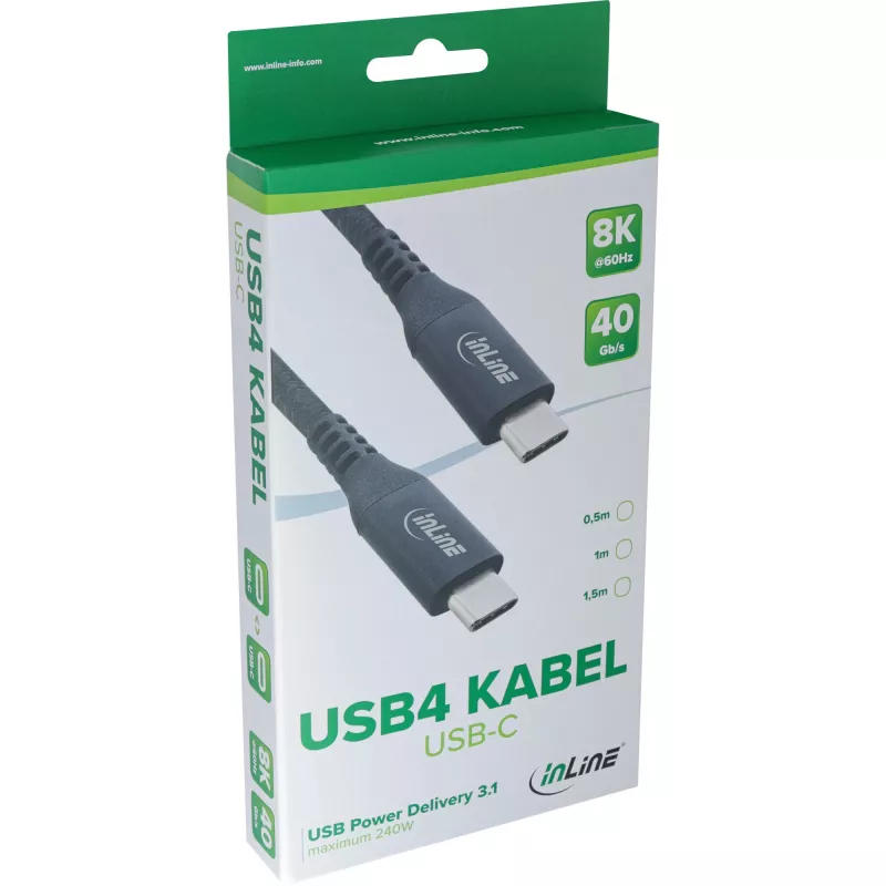 Cavo USB4 InLine 35901A 1 m USB-C connettore maschio/maschio 8K60Hz nero