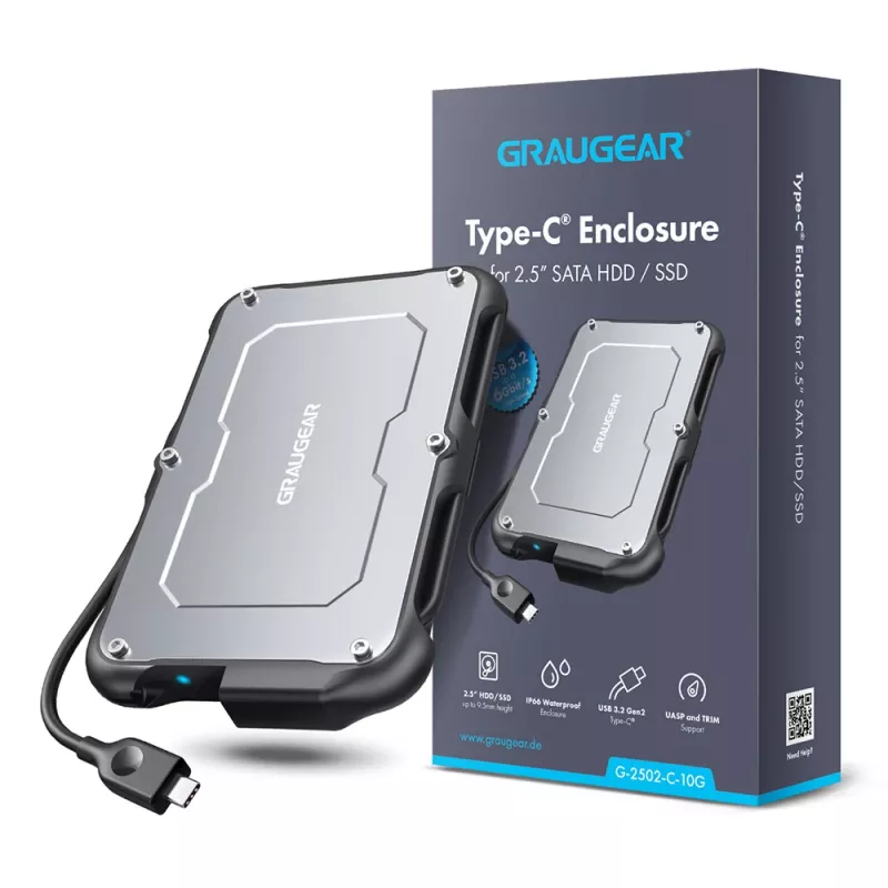 Case per HDD/SSD GRAUGEAR G-2502-C-10G 2,5