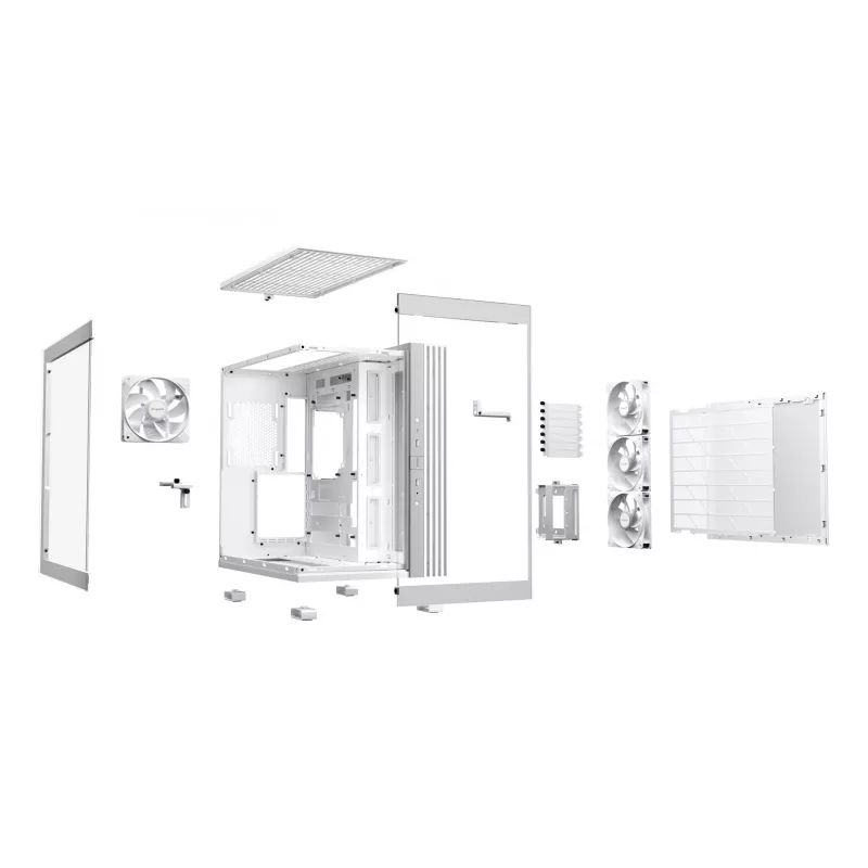 be quiet! Light Base 600 LX BGW68 case PC Midi Tower, ATX, finestra laterale in vetro temperato, ARGB, USB-C, supporto per radiatore da 360 mm, bianco