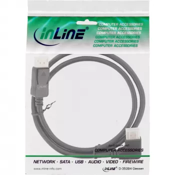 Cavo InLine DisplayPort 1.4, 8K4K, ad angolo retto, nero/oro, 1 m