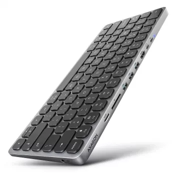 Axagon HMC-KB-US, hub USB 5Gbps con tastiera, HDMI 4K/60Hz, 3x USB-A, SD/mSD, audio, PD 100, layout US