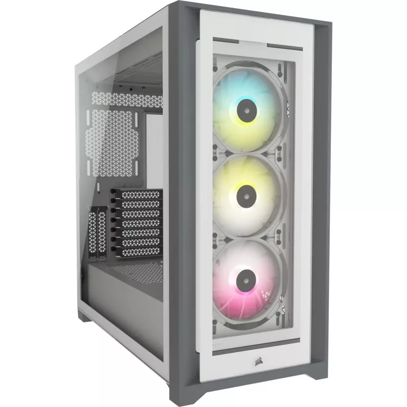 Case PC smart mid-tower ATX CORSAIR iCUE 5000X RGB - Tempered Glass - bianco